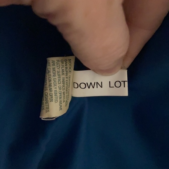 L.L. Bean goose Down brown jacket zipper snap front closure  Blue lining Large - Picture 8 of 16